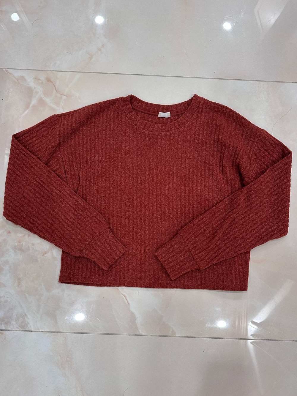 Wilfred Ribbed Crewneck Sweater in Rust